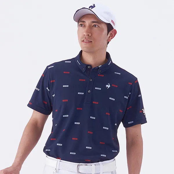 Áo Polo Nam Le Coq Sportif Golf Men's Short Sleeve Shirt QGMVJA51NT Màu Xanh Navy