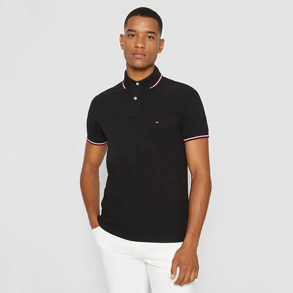 Áo Polo Nam Tommy Hilfiger Black Core Tommy Tipped Slim Màu Đen Size S