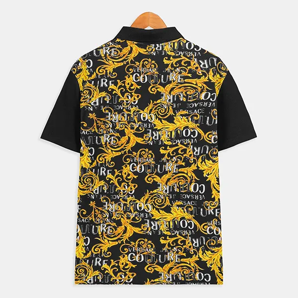 Áo Polo Nam Versace 74GAG613JS149G89 Màu Đen Vàng Size XS