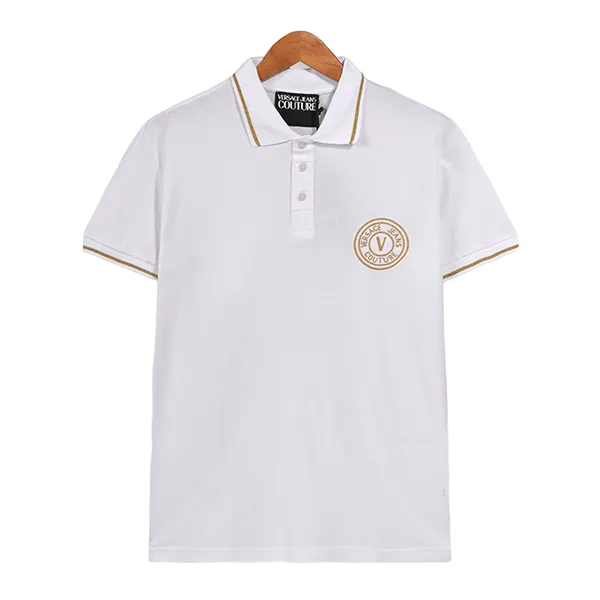 Áo Polo Nam Versace 74GAGT06CJ01TG03 Màu Trắng Logo Ngực Size M