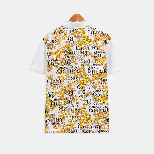 Áo Polo Nam Versace Jeans Couture 74GAG613JS149G03 Màu Trắng Vàng Size M