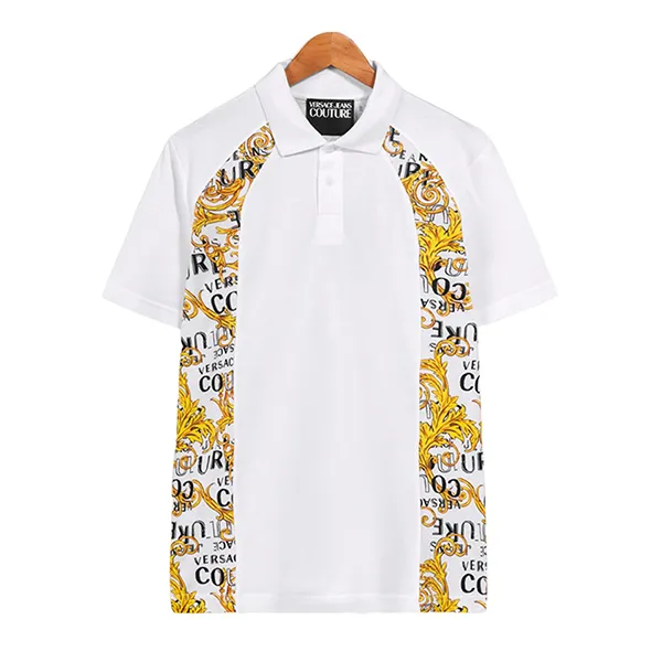 Áo Polo Nam Versace Jeans Couture 74GAG613JS149G03 Màu Trắng Vàng Size M