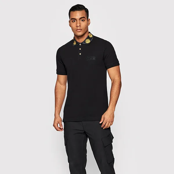 Áo Polo NamVersace Jeans Couture Shirt 72GAGT05 CJ01T 899 Black Màu Đen Size S - Thời trang - Vua Hàng Hiệu