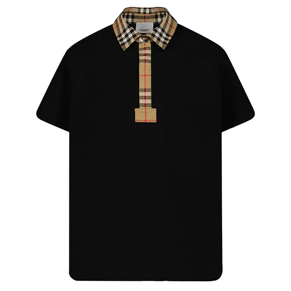 Áo Polo Nữ Burberry Black With Collar Check Camel Printed 8053654 Màu Đen - Thời trang - Vua Hàng Hiệu