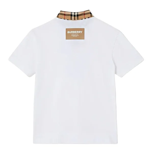 Áo Polo Nữ Burberry White With Collar Check Camel Printed 8051774 Màu Trắng Size 14Y - Thời trang - Vua Hàng Hiệu