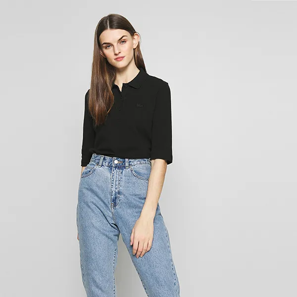 Áo Polo Nữ Lacoste Women's Polo Slim Shirts PF0503031 Màu Đen Size 34 - Thời trang - Vua Hàng Hiệu