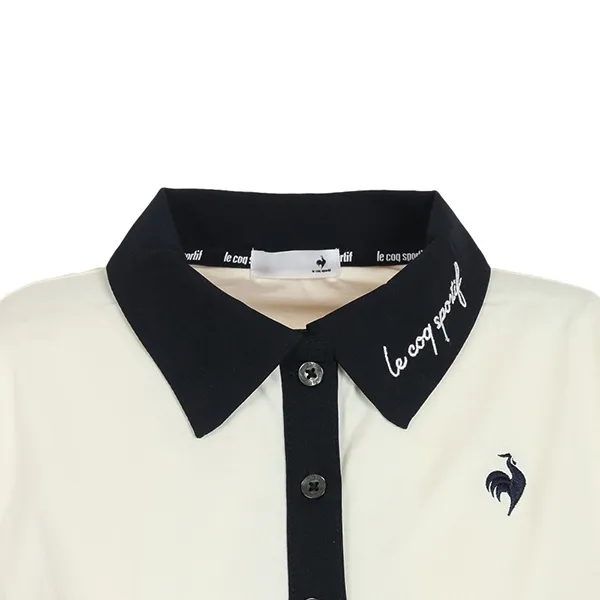 Áo Polo Nữ Le Coq Sportif Golf Fitness Wear Helanka Shirt QMWVJA41 Màu Trắng