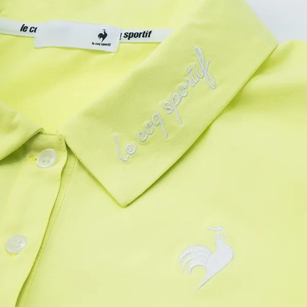 Áo Polo Nữ Le Coq Sportif Golf Fitness Wear Helanka Shirt QMWVJA41 Màu Vàng Chanh