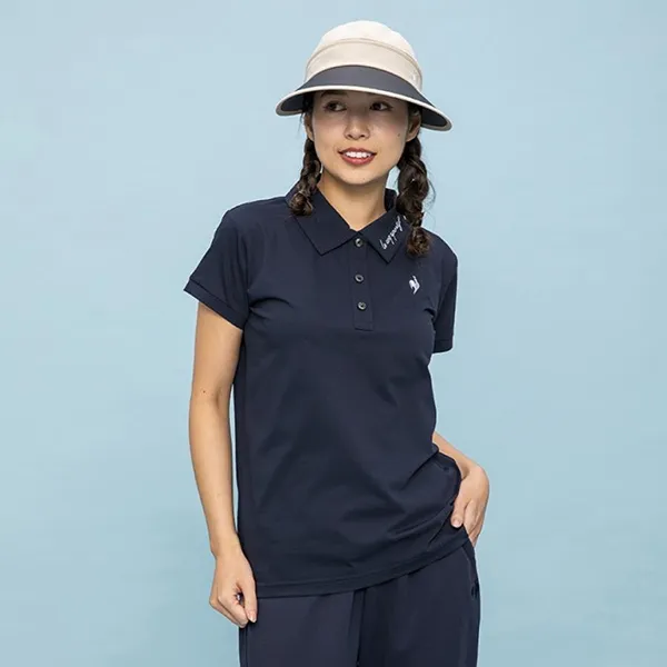Áo Polo Nữ Le Coq Sportif Golf Fitness Wear Helanka Shirt QMWVJA41 Màu Xanh Navy