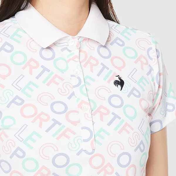 Áo Polo Nữ Le Coq Sportif Golf Women's Short Sleeve Shirt QGWVJA08 Màu Trắng Size M