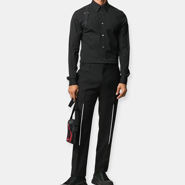 Áo Sơ Mi Nam Alexander Mcqueen 624753QPN441000 Màu Đen Size 15 - Thời trang - Vua Hàng Hiệu