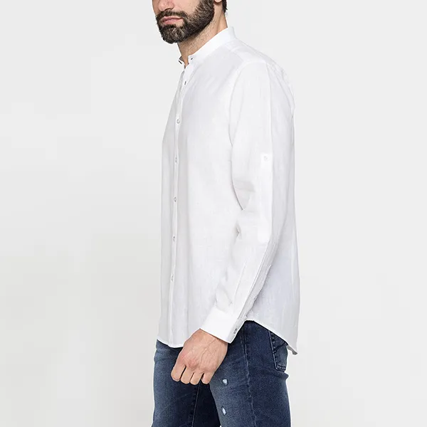Áo Sơ Mi Dài Tay Nam Carrera Jeans Korean Linen-Cotton Blend Shirt T245A1251A_001 Màu Trắng Size L - Thời trang - Vua Hàng Hiệu