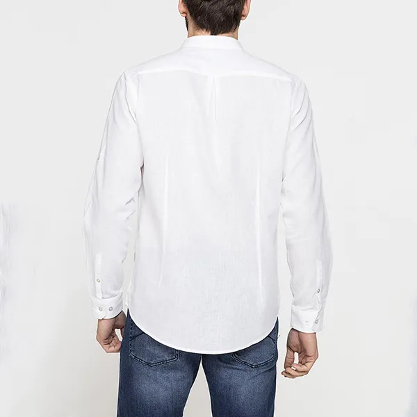 Áo Sơ Mi Dài Tay Nam Carrera Jeans Korean Linen-Cotton Blend Shirt T245A1251A_001 Màu Trắng Size L - Thời trang - Vua Hàng Hiệu