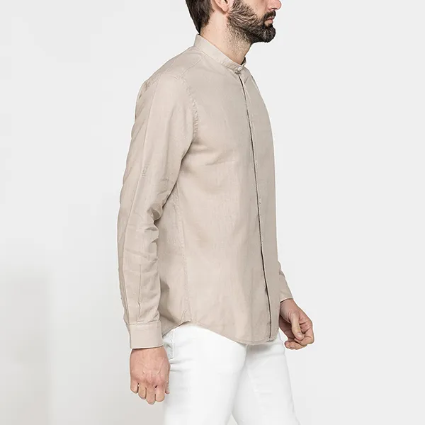 Áo Sơ Mi Dài Tay Nam Carrera Jeans Korean Linen-Cotton Blend Shirt T245A1251A_109 Màu Be Size L - Thời trang - Vua Hàng Hiệu