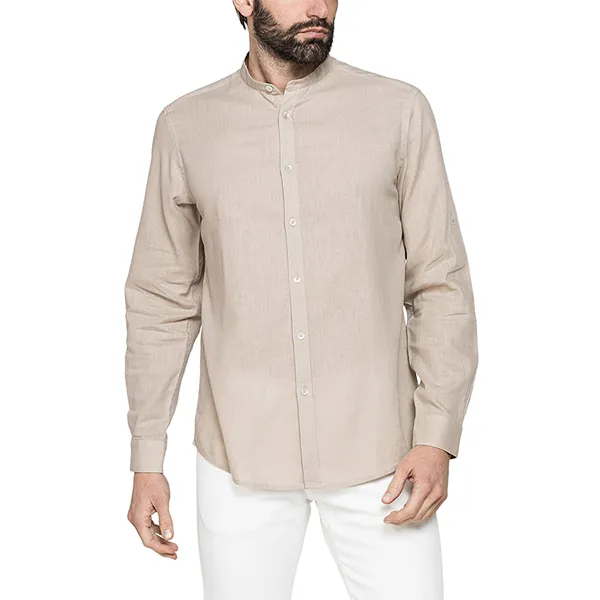 Áo Sơ Mi Dài Tay Nam Carrera Jeans Korean Linen-Cotton Blend Shirt T245A1251A_109 Màu Be Size L - Thời trang - Vua Hàng Hiệu