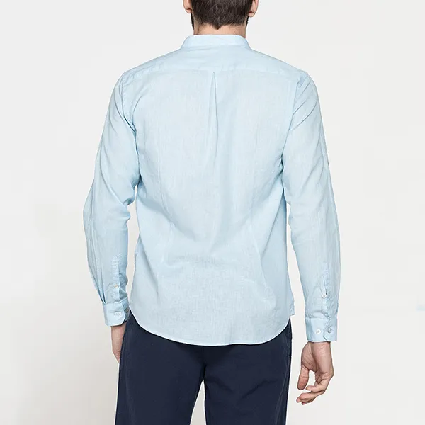 Áo Sơ Mi Dài Tay Nam Carrera Jeans Korean Linen-Cotton Blend Shirt T245A1251A_643 Màu Xanh Nhạt Size L - Thời trang - Vua Hàng Hiệu