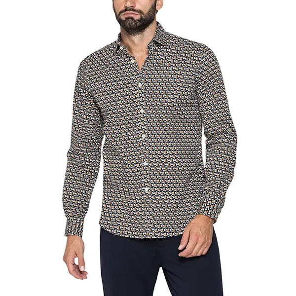 Áo Sơ Mi Dài Tay Nam Carrera Jeans Slim Fit T206B1246A_B53 Phối Màu Size L