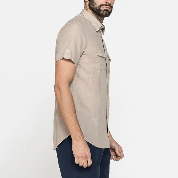 Áo Sơ Mi Nam Carrera Jeans Short Sleeve Shirt T213C1251A_109 Màu Be Size M - Thời trang - Vua Hàng Hiệu