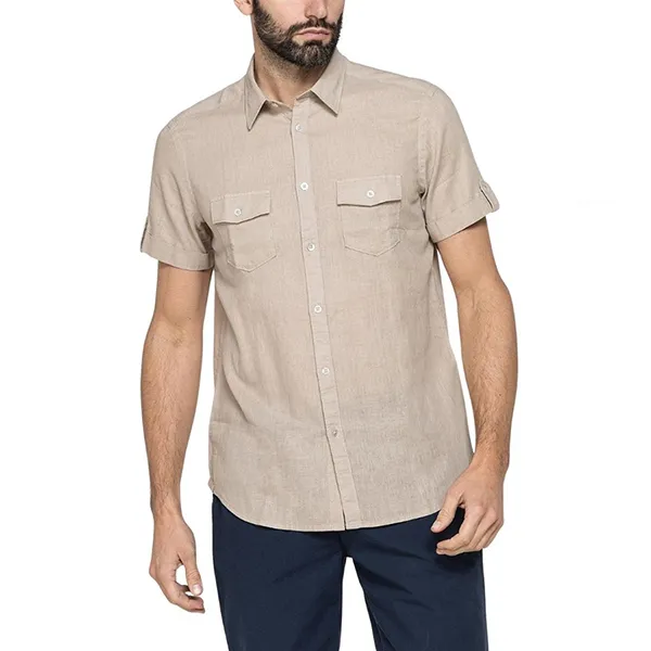 Áo Sơ Mi Nam Carrera Jeans Short Sleeve Shirt T213C1251A_109 Màu Be Size M - Thời trang - Vua Hàng Hiệu