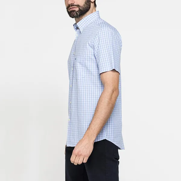 Áo Sơ Mi Nam Carrera Jeans Short Sleeved Shirt 213C1230A_05K Kẻ Ca Rô Màu Xanh Nhạt Size M