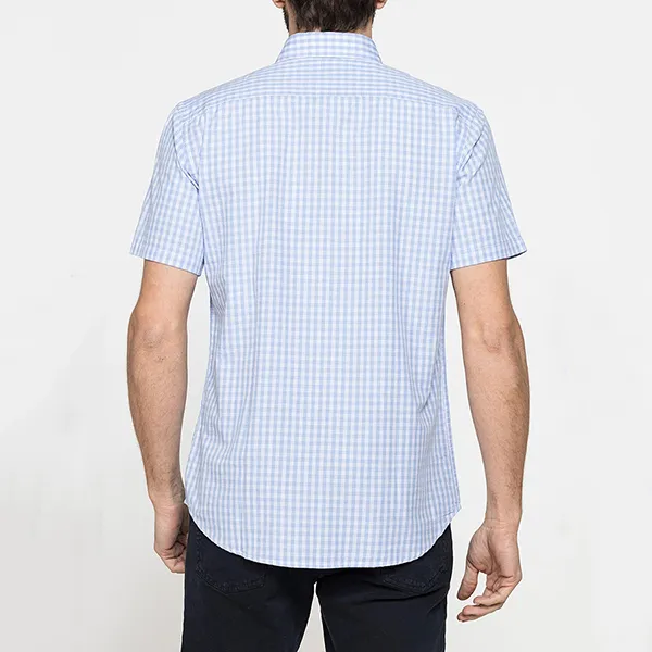 Áo Sơ Mi Nam Carrera Jeans Short Sleeved Shirt 213C1230A_05K Kẻ Ca Rô Màu Xanh Nhạt Size M