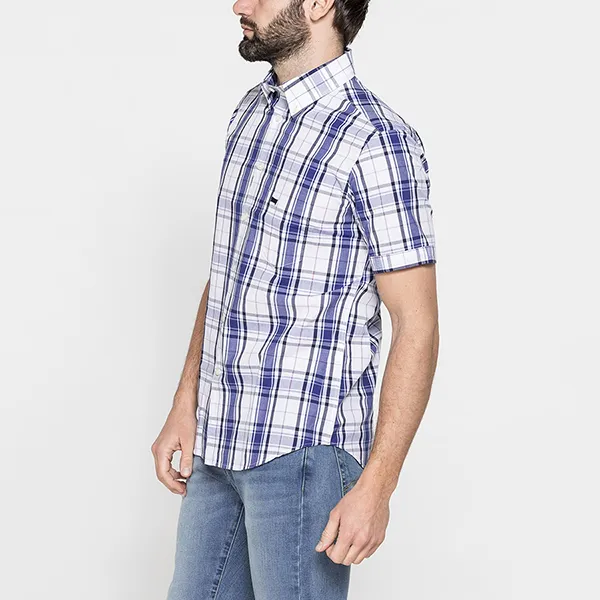 Áo Sơ Mi Nam Carrera Jeans Short Sleeved Shirt 213C1230A_55J Kẻ Ca Rô Màu Xanh Trắng Size M