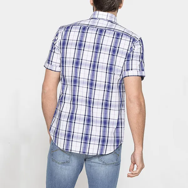 Áo Sơ Mi Nam Carrera Jeans Short Sleeved Shirt 213C1230A_55J Kẻ Ca Rô Màu Xanh Trắng Size M