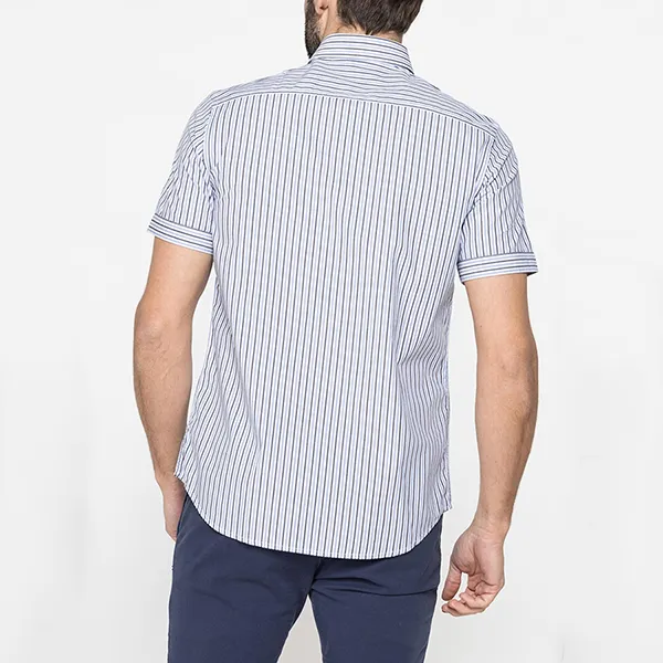 Áo Sơ Mi Nam Carrera Jeans Short Sleeved Shirt 213C1230A_K59 Kẻ Sọc Màu Xanh Trắng Size L