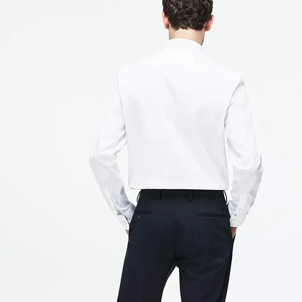 Áo Sơ Mi Nam Lacoste Men's Long Sleeve Wovens Shirt CH9628001 Màu Trắng Size 40