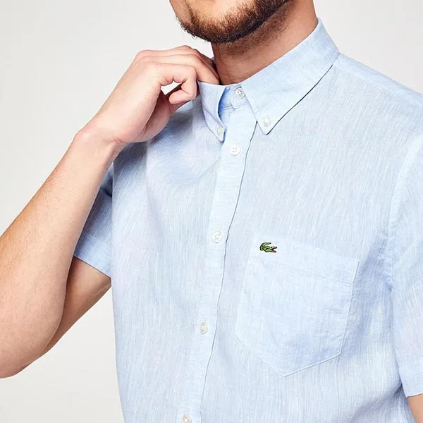 Áo Sơ Mi Nam Lacoste Men's Regular Fit Linen Shirt CH4991HBP Màu Xanh Da Trời Size 40 - Thời trang - Vua Hàng Hiệu
