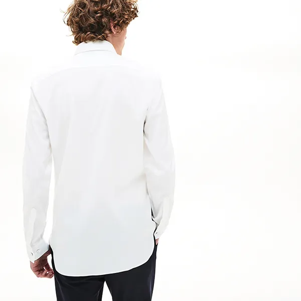 Áo Sơ Mi Nam Lacoste Men's Slim Fit Stretch Cotton Poplin Shirt CH0064001 Size 40