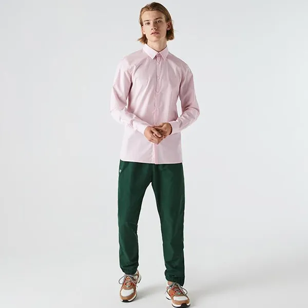 Áo Sơ Mi Nam Lacoste Men's Slim Fit Cotton Shirt CH0141 ADY Màu Hồng Nhạt Size 40