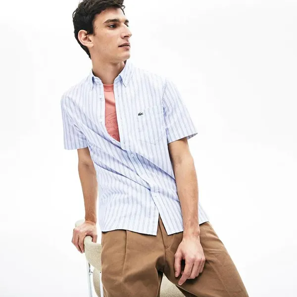 Áo Sơ Mi Lacoste Regular Fit CH6944X1J Kẻ Sọc Nhỏ Size 39