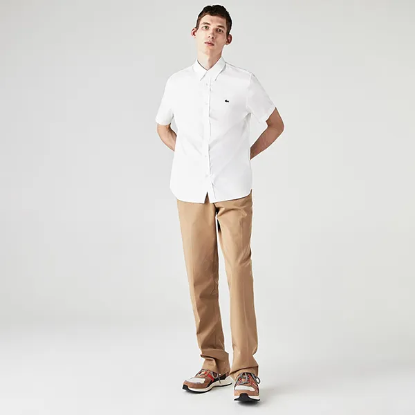 Áo Sơ Mi Cộc Tay Nam Lacoste Regular Fit Cotton Shirt CH2944 001 Màu Trắng Size 40 - Thời trang - Vua Hàng Hiệu