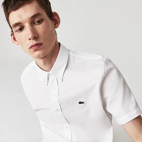 Áo Sơ Mi Cộc Tay Nam Lacoste Regular Fit Cotton Shirt CH2944 001 Màu Trắng Size 40 - Thời trang - Vua Hàng Hiệu