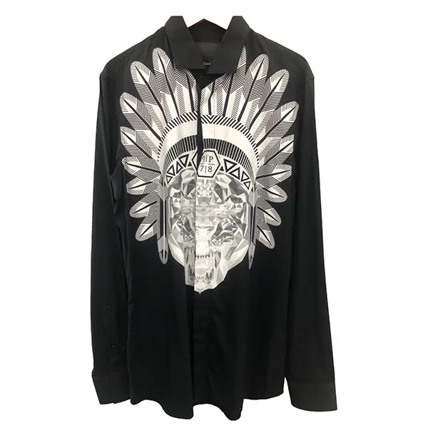 Áo Sơ Mi Nam Philipp Plein PP6647 Màu Đen Size S