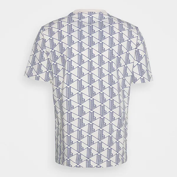 Áo Thun Lacoste Unisex LIVE Monogram Print Cotton T-shirt TH2752-51 Màu Trắng/Navy Size S