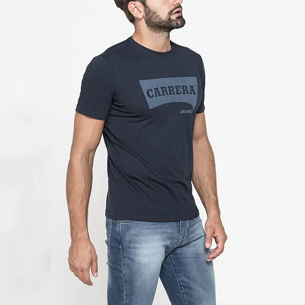 Áo Thun Nam Carrera Jeans Crew Neck In Cotton T-Shirt 801P0047A_678 Màu Xanh Đen Size L