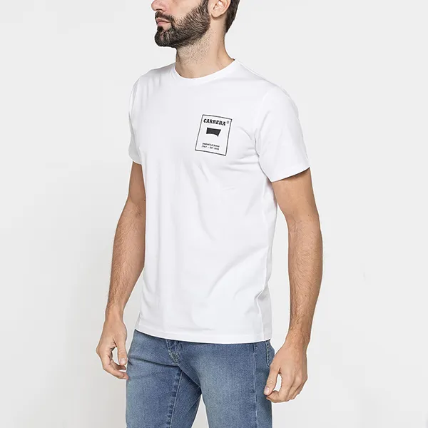 Áo Thun Nam Carrera Jeans Crew Neck In Cotton T-Shirt 801P0047A_A11 Màu Trắng Size M - Thời trang - Vua Hàng Hiệu