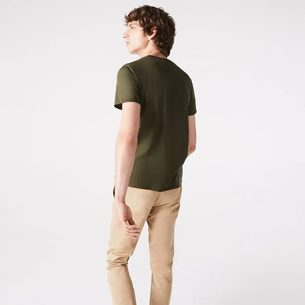 Áo Thun Nam Lacoste Men's Crew Neck Pima Cotton Jersey TShirt TH6709S7T Màu Xanh Lá Size 3