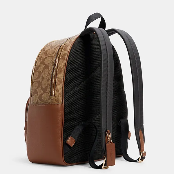 Balo Nữ Coach Court Backpack In Signature Canvas 5671 Màu Nâu Khaki - Túi xách - Vua Hàng Hiệu