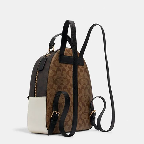 Balo Nữ Coach Jordyn Backpack In Blocked Signature Canvas C2002 Màu Nâu Đen - Túi xách - Vua Hàng Hiệu