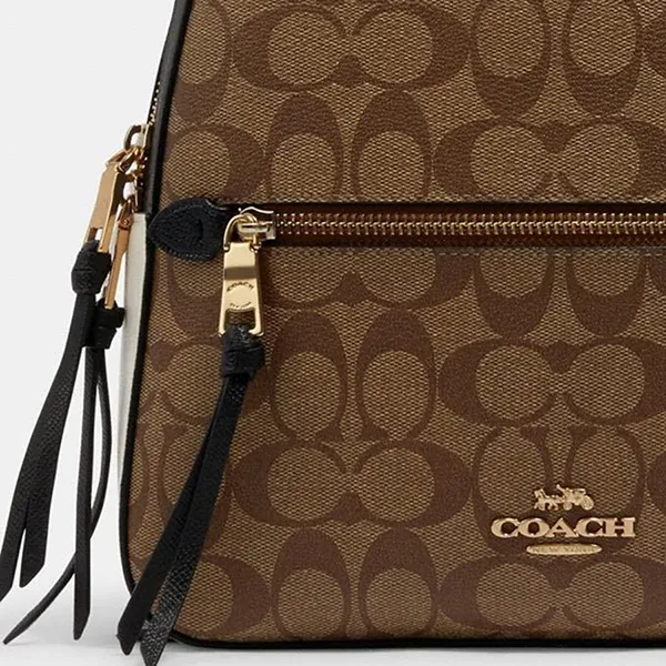 Balo Nữ Coach Jordyn Backpack In Blocked Signature Canvas C2002 Màu Nâu Đen - Túi xách - Vua Hàng Hiệu