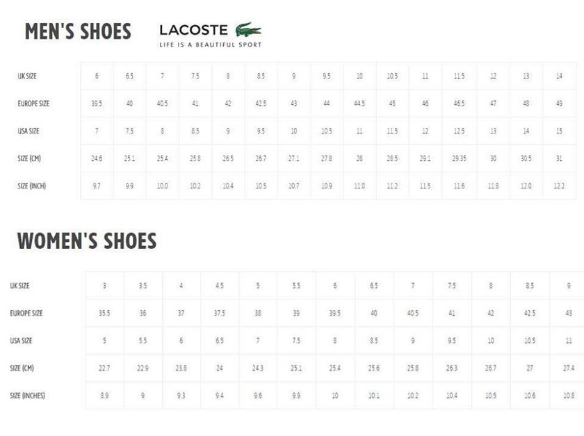 Bảng size giày Lacoste: Cách chọn size giày chuẩn cho nam và nữ-2