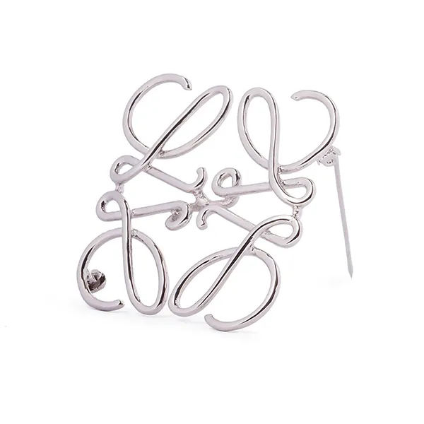 Cài Áo Nữ Loewe Anagram Multi Tone Metal Brooch 111.25.020 Màu Bạc