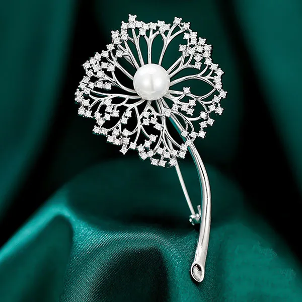 Cài Áo Nữ Meri Cao Cấp Dandelion BR544 Màu Bạc