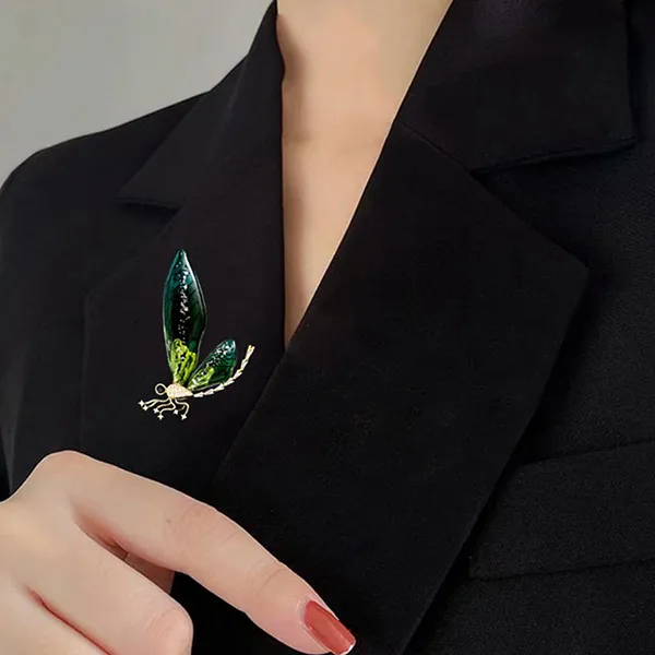 Cài Áo Nữ Meri Cao Cấp Green DragonFly BR535 Màu Xanh
