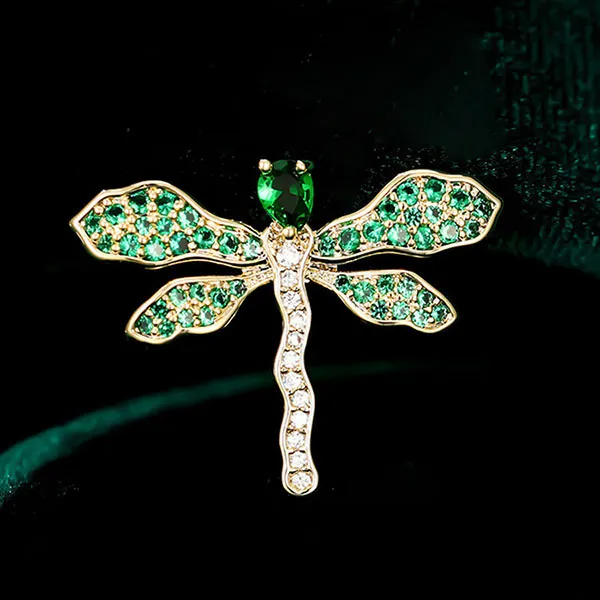 Cài Áo Nữ Meri Cao Cấp Little Green DragonFly BR539-X Màu Xanh