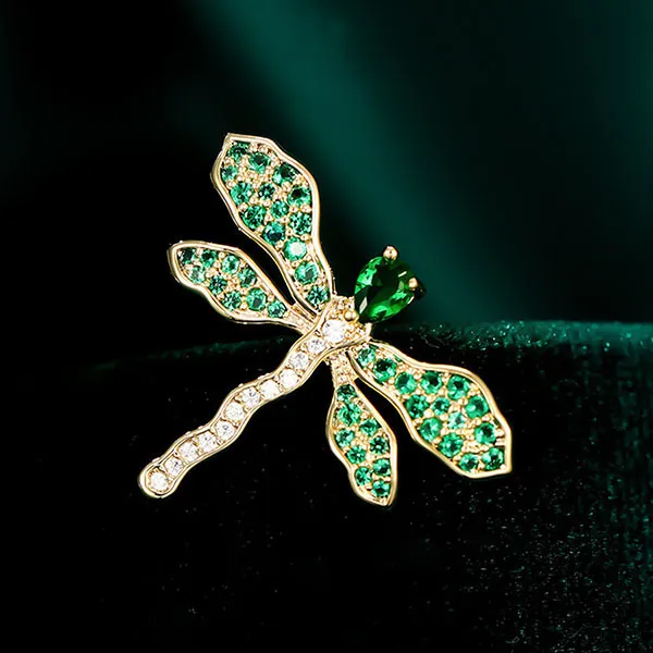 Cài Áo Nữ Meri Cao Cấp Little Green DragonFly BR539-X Màu Xanh