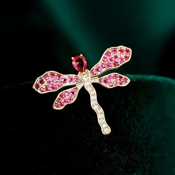 Cài Áo Nữ Meri Cao Cấp Pinky DragonFly BR539-H Màu Hồng